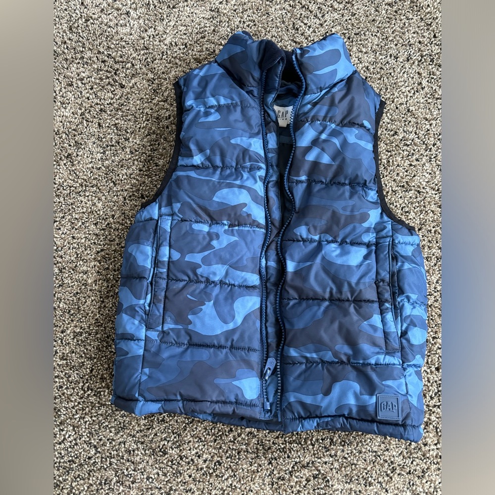 Boys Gap Blue Camo Puffy Vest